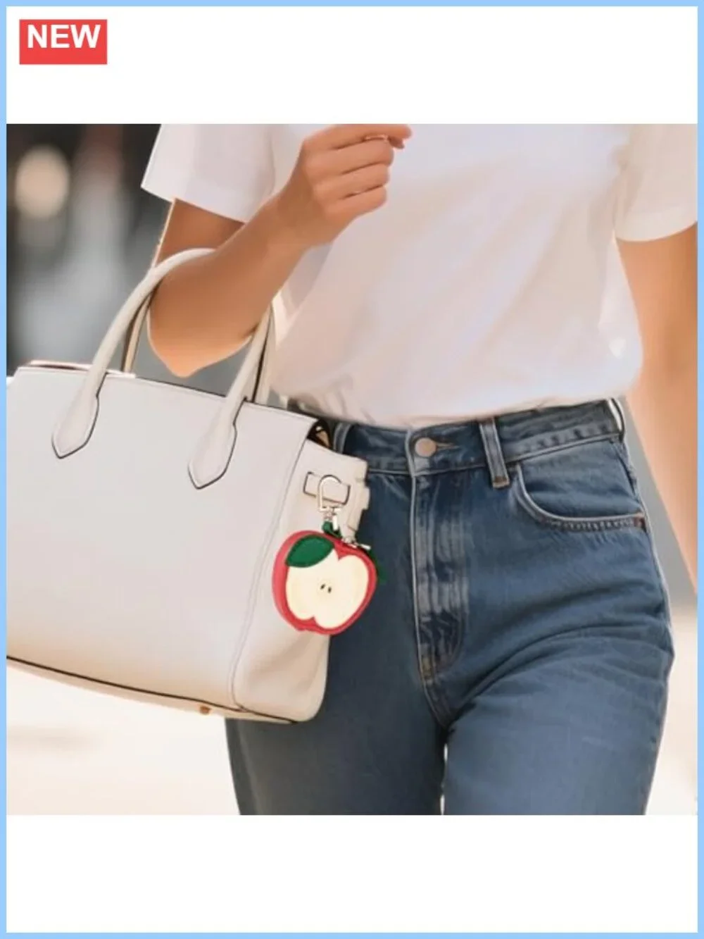 Leather Coin Purse Charm Mini Fruit Keychain Zipper Pouch Bag Accessory